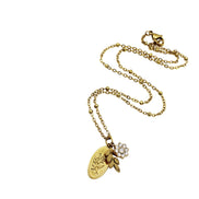 Leaf Oval Charm Necklace