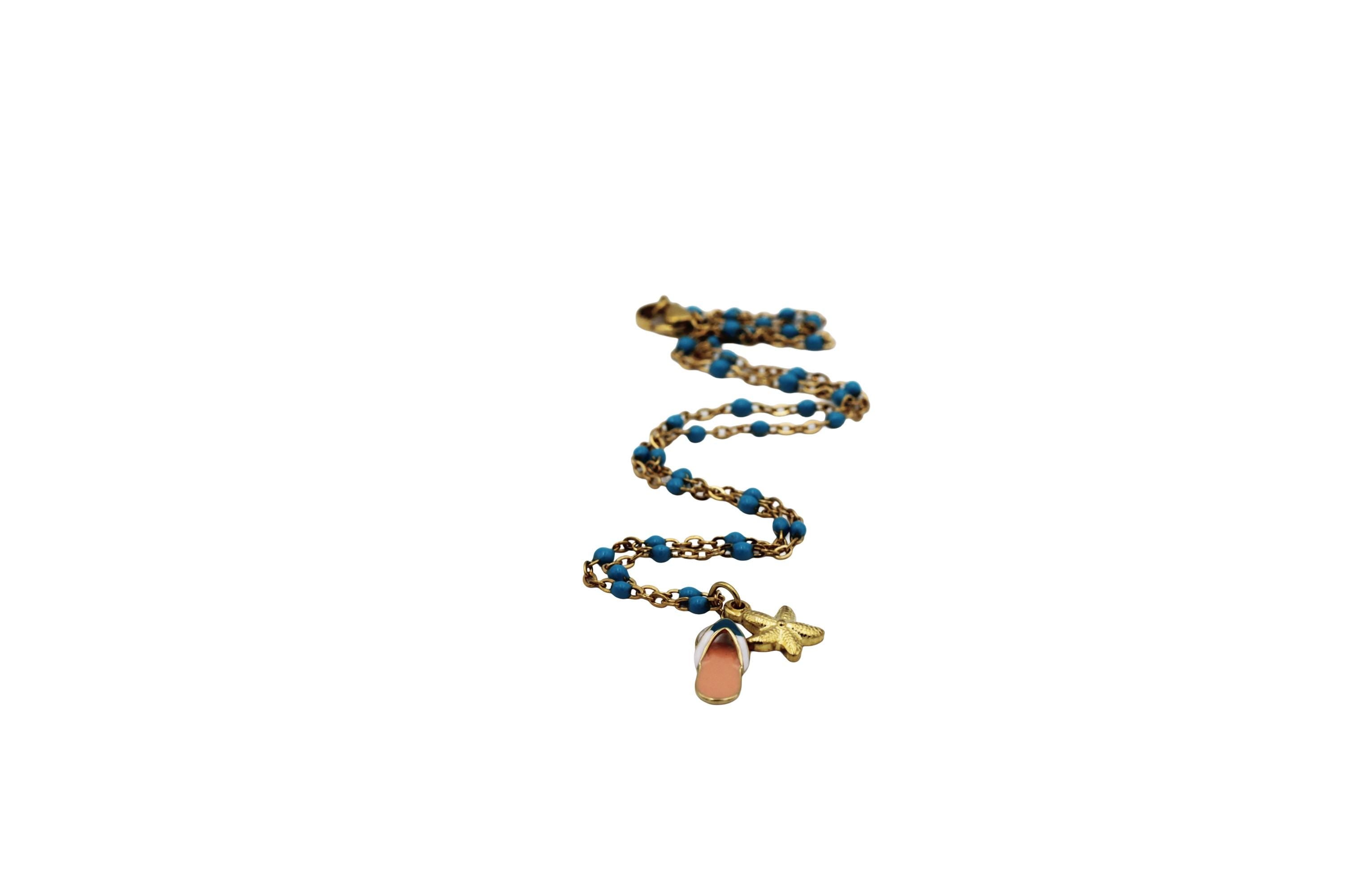 Enamel Flip Flop Charm Necklace