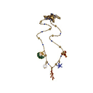 Nautical Enamel Multi Charm Necklace
