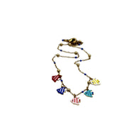 Colorful Fish Enamel Charm Necklace