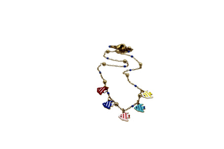 Colorful Fish Enamel Charm Necklace