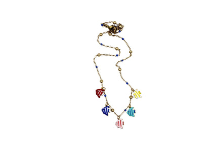 Colorful Fish Enamel Charm Necklace
