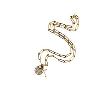 Cross & Rhinestone Charm Necklace