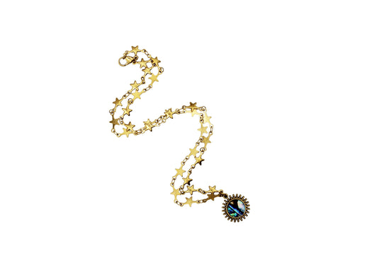 Gold Abalone Sun Necklace