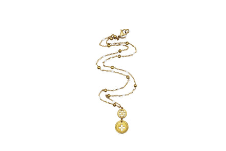 Gold Enamel Quatrefoil Necklace