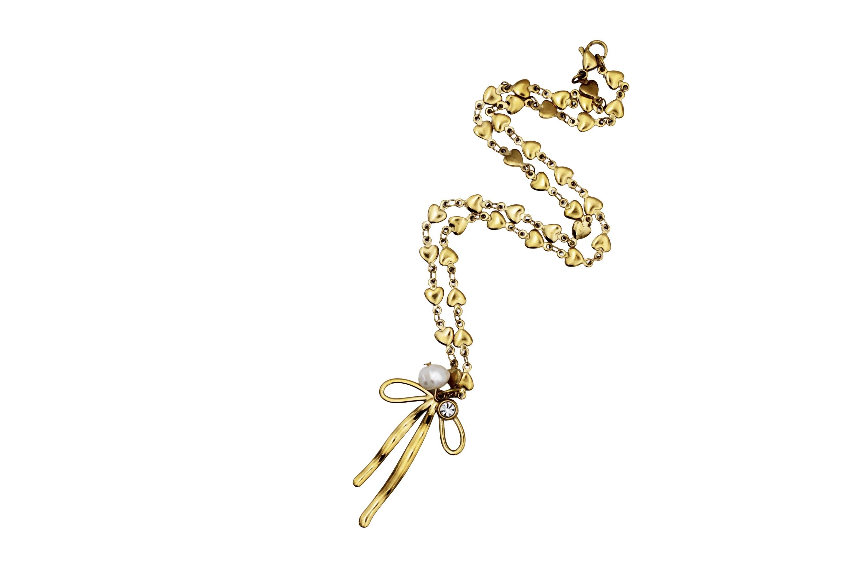 Bow Cluster Charm Necklace