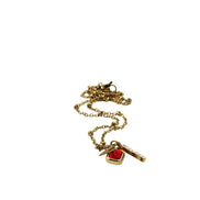 Gold N Rhinestone Charm Cluster Necklace
