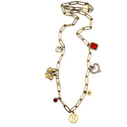 Gold N Multi Charm Necklace