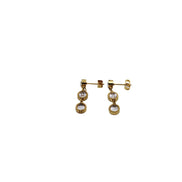 Gold Rhinestone Classic Dangle Earrings