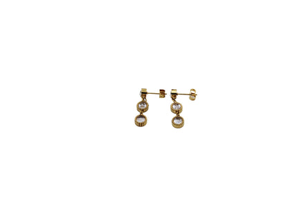 Gold Rhinestone Classic Dangle Earrings