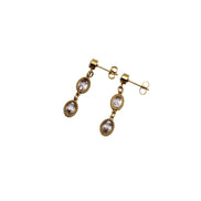 Gold Rhinestone Classic Dangle Earrings