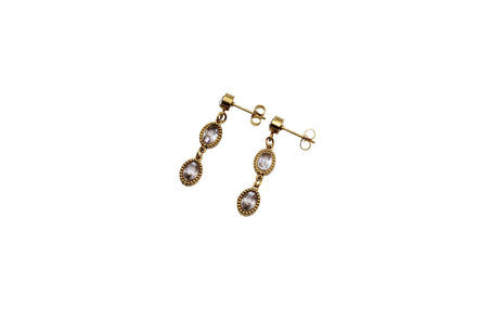 Gold Rhinestone Classic Dangle Earrings