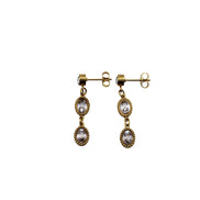 Gold Rhinestone Classic Dangle Earrings