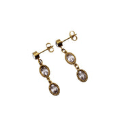 Gold Rhinestone Classic Dangle Earrings