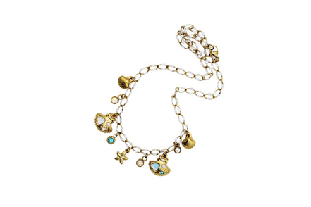 Mermaid Sea Shell Multi Charm Necklace