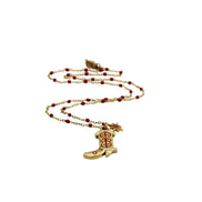 Red Cowgirl Boot Necklace