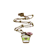 Coffee & Doughnut Charm Necklace