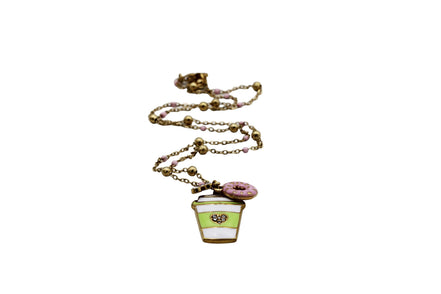 Coffee & Doughnut Charm Necklace