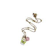Coffee & Doughnut Charm Necklace