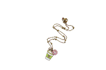 Coffee & Doughnut Charm Necklace