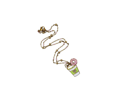 Coffee & Doughnut Charm Necklace