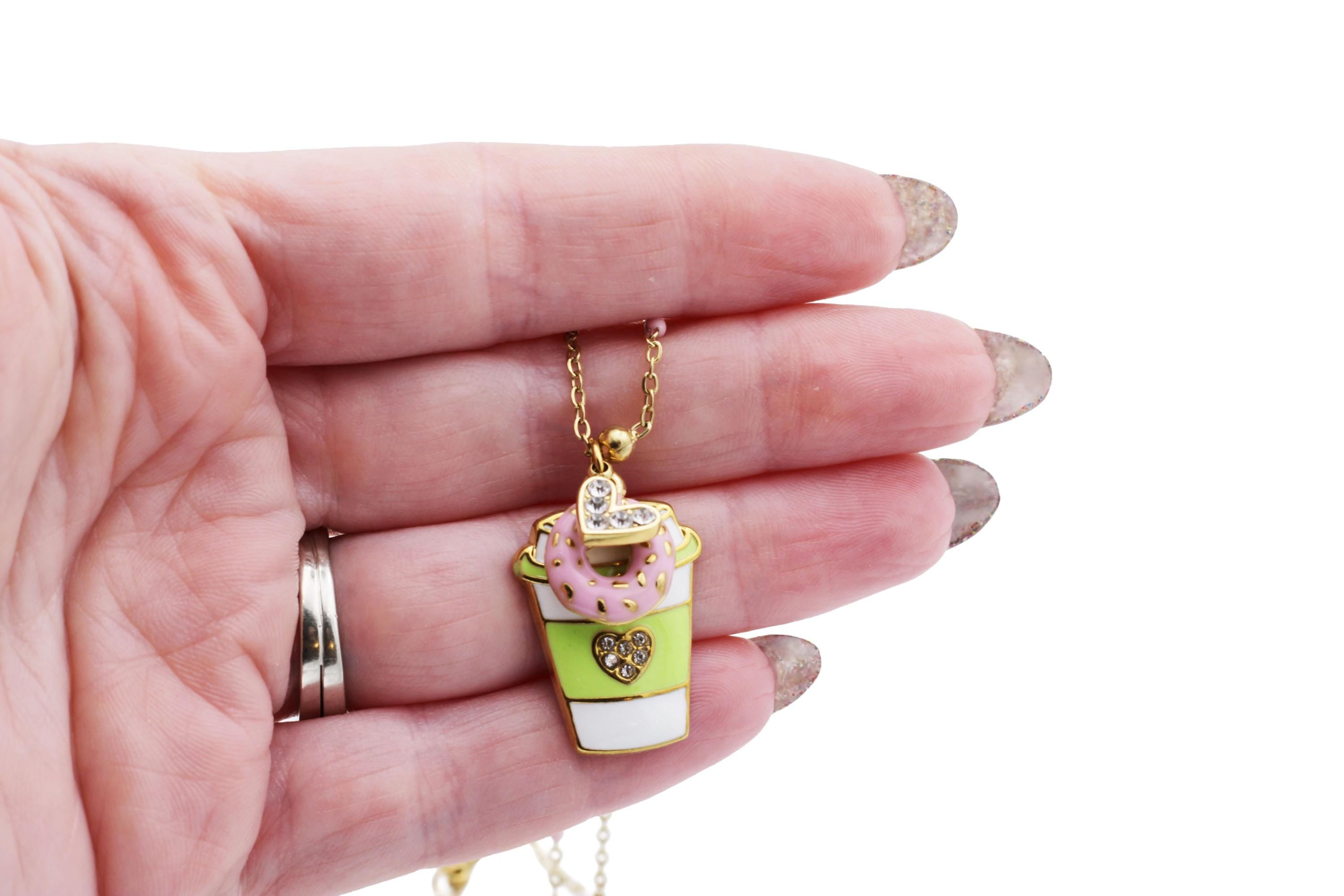 Coffee & Doughnut Charm Necklace