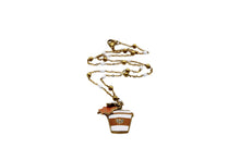 Load image into Gallery viewer, Coffee &amp; Leaf Charm Necklace
