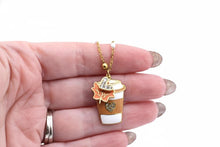 Load image into Gallery viewer, Coffee &amp; Leaf Charm Necklace

