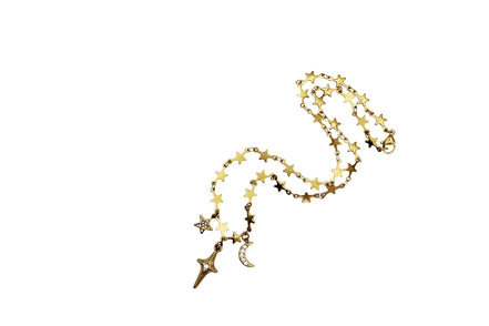 Gold Star & Moon Necklace