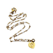 N Heart Lock Charm Necklace
