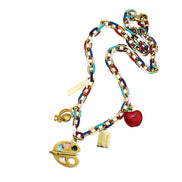 Colorful Teacher Multi Charm Necklace