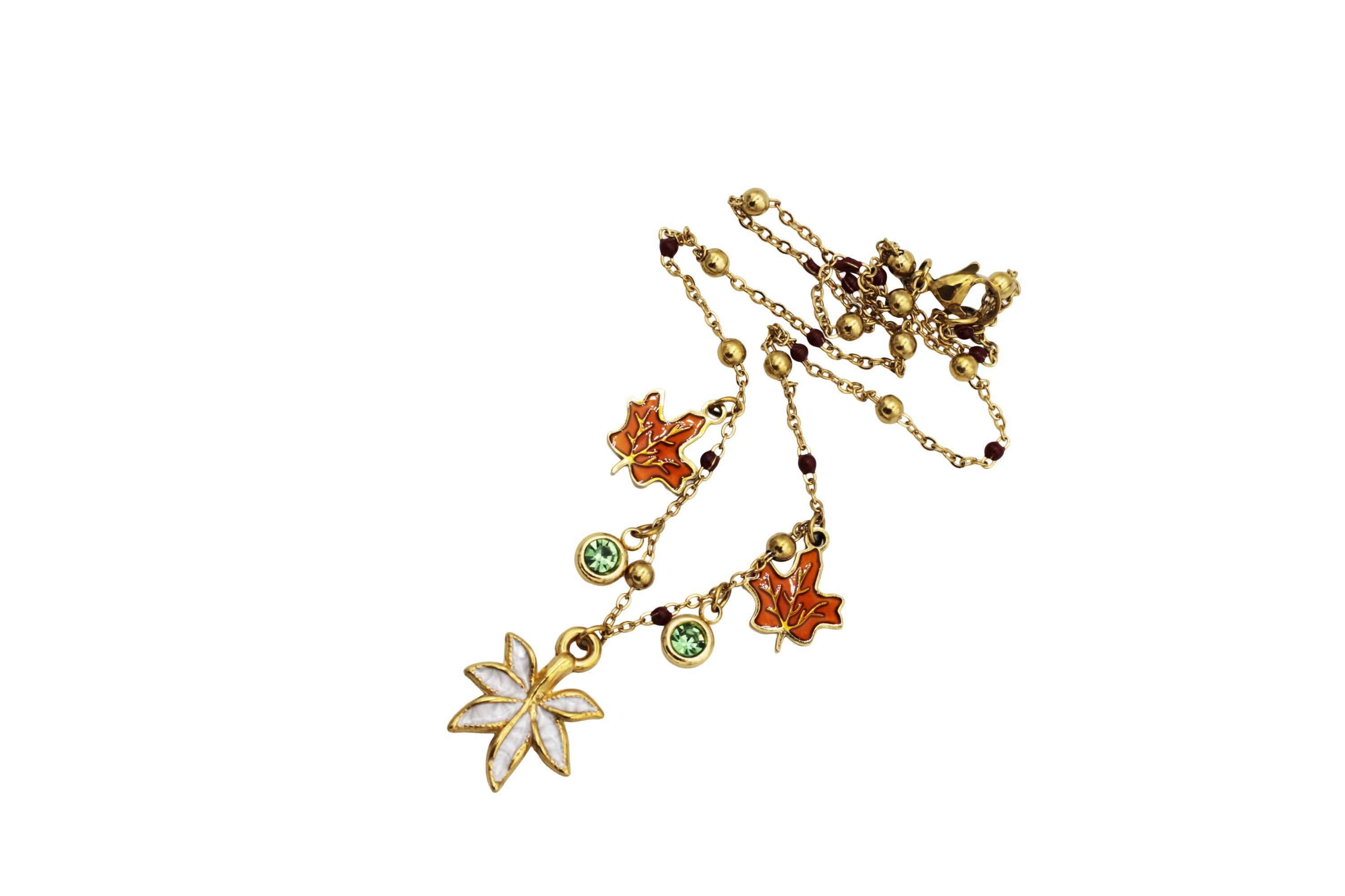 Fall Leaves Multi Charm Necklace