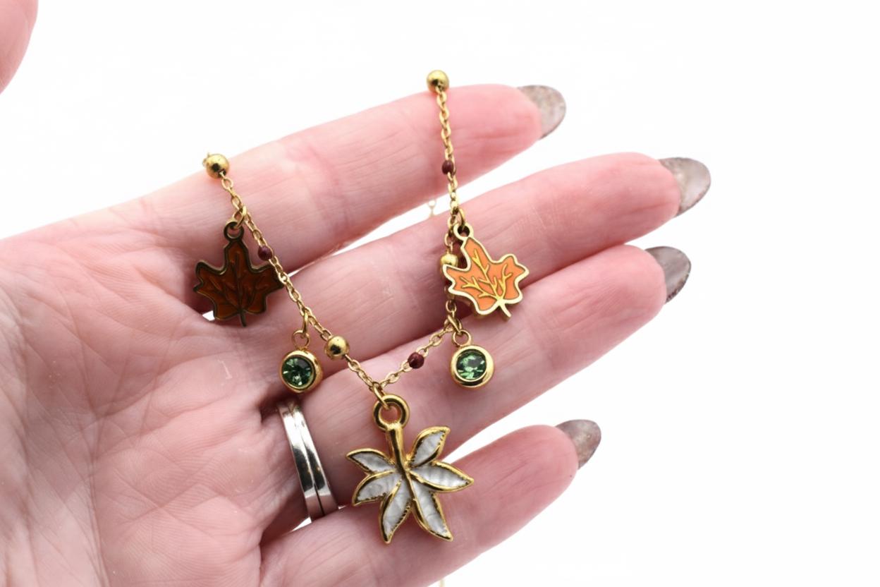 Fall Leaves Multi Charm Necklace