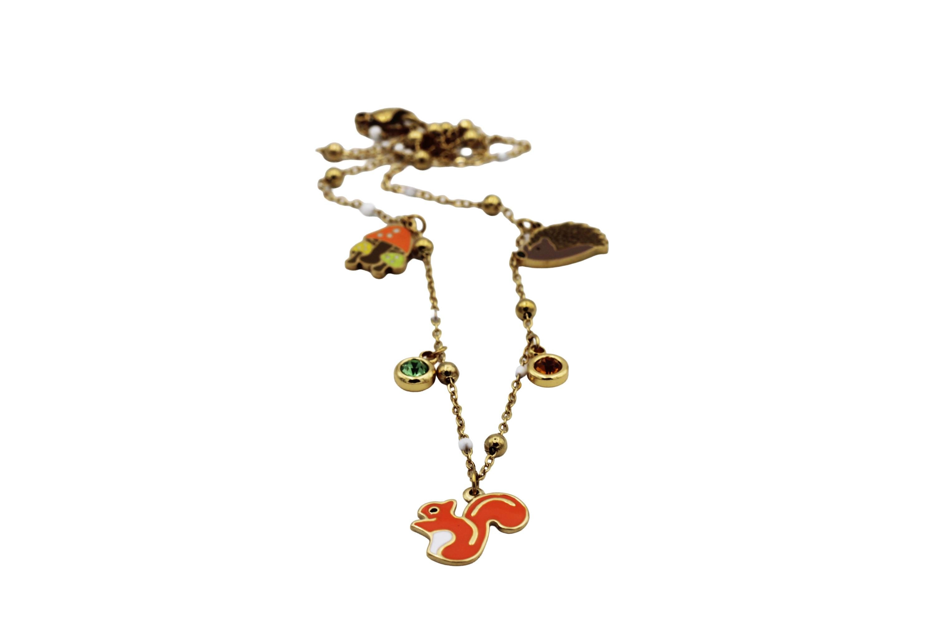 Woodland Animals Multi Charm Necklace