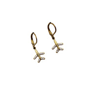 Dainty Rhinestone Airplane Earrings