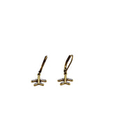 Dainty Rhinestone Airplane Earrings
