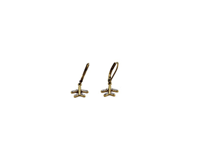Dainty Rhinestone Airplane Earrings
