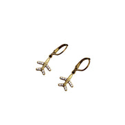 Dainty Rhinestone Airplane Earrings