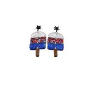 Popsicle Earrings, Popsicle Jewelry, Patriotic Popsicle Earrings, 4th of July Earrings, Summer Earrings, 4th of July Jewelry, Summer Jewelry