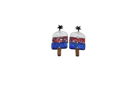 Popsicle Earrings, Popsicle Jewelry, Patriotic Popsicle Earrings, 4th of July Earrings, Summer Earrings, 4th of July Jewelry, Summer Jewelry