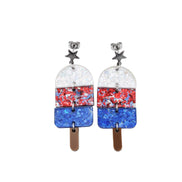 Popsicle Earrings, Popsicle Jewelry, Patriotic Popsicle Earrings, 4th of July Earrings, Summer Earrings, 4th of July Jewelry, Summer Jewelry