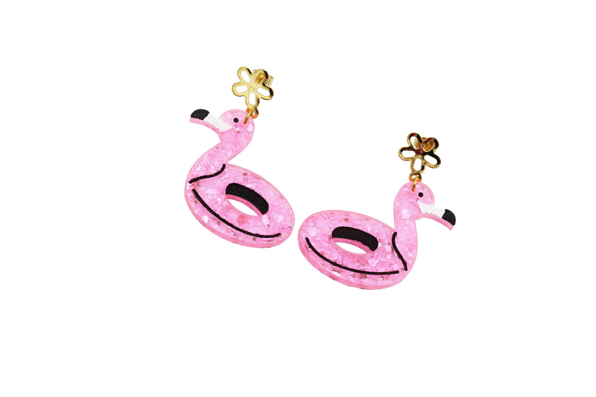 Flamingo Floatie Earrings