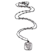 Square Rose Charm Necklace