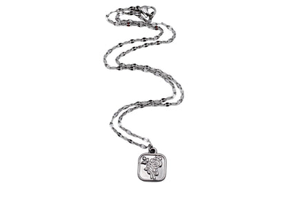 Square Rose Charm Necklace