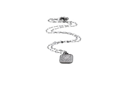 Square Rose Charm Necklace