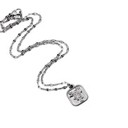 Square Rose Charm Necklace