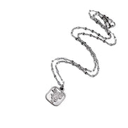 Square Rose Charm Necklace