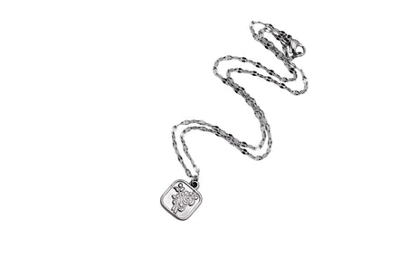 Square Rose Charm Necklace