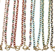 Chunky Enamel Chain Toggle Necklace