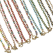 Chunky Enamel Chain Toggle Necklace